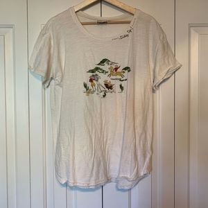 Anthropologie Giddy Up! Embroidered Tee Large